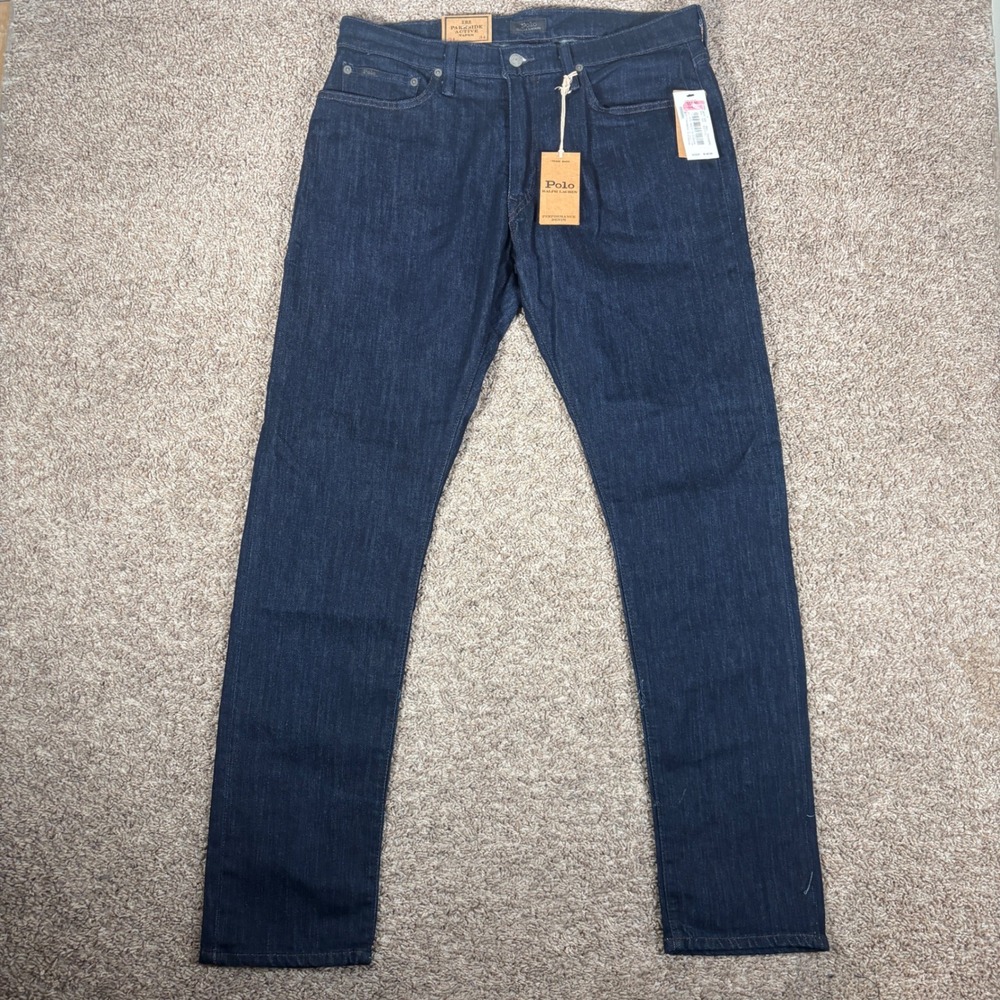 Polo Ralph Lauren Parkside Active Taper Performance Denim Jeans 34x34 Dark Blue